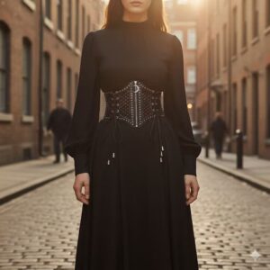 Wholesale Gothic Rivet Corset with Moon Decoration - Stretch Waist Cincher for Stage & Styling (Wholesale)