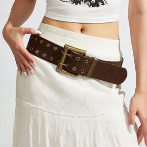 Wholesale Vintage Distressed Wide Belt with Metal Rivets - Customizable Logo/Sizing (Wholesale)