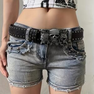 Wholesale PU Leather Punk Belt: Triple Skull Buckle & Studs | High Value, Low MOQ