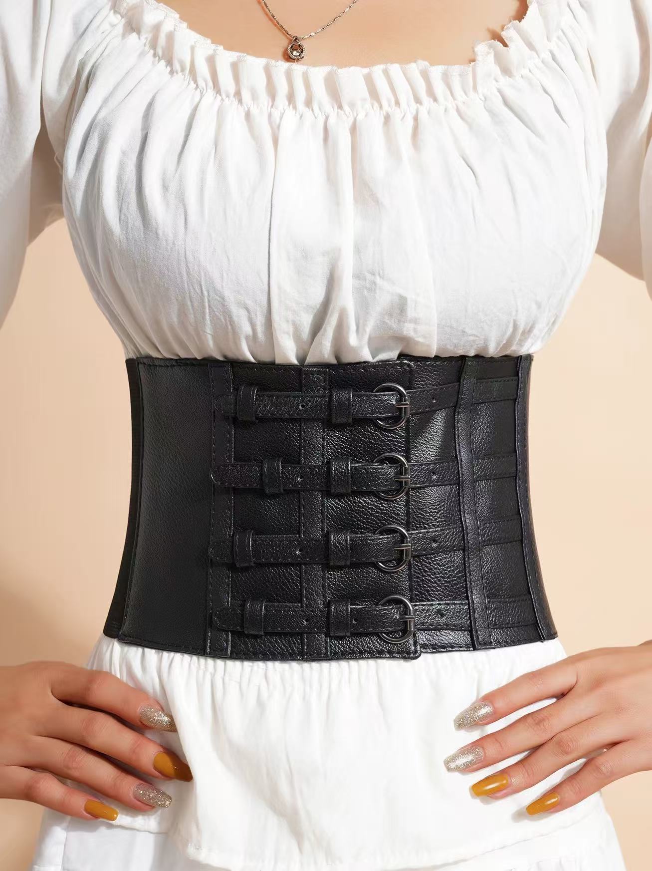 Wholesale European Street Fashion Suspenders Waist Belt - Punk Style Black Belt for Women - Image 6