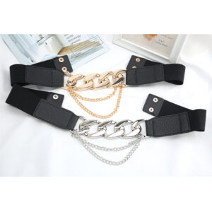 Women Elastic Chain Belt Decorative Waist Belt