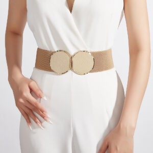 Women Cross Pattern Belt Texture Detail