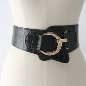 Wholesale Women Elastic Corset Belt - Hook Buckle Wide Stretchy Waist Belt for Dresses