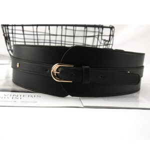 Wholesale Vintage Double Buckle Belts - 3 Colors Wide Elastic Waist Belt for Dresses