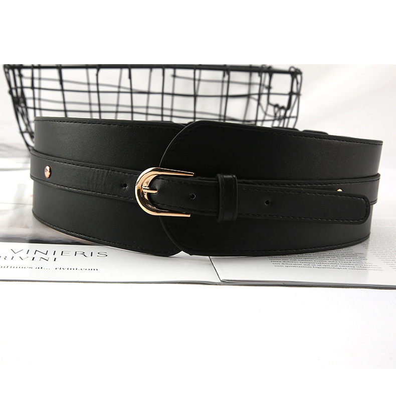 Wholesale Vintage Double Buckle Belts - 3 Colors Wide Elastic Waist Belt for Dresses