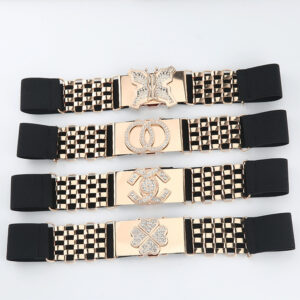 Women Rhinestone Elastic Waist Belt 6 Styles