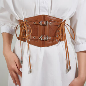 Wholesale Women Lace Up Leather Corset Belt - Main