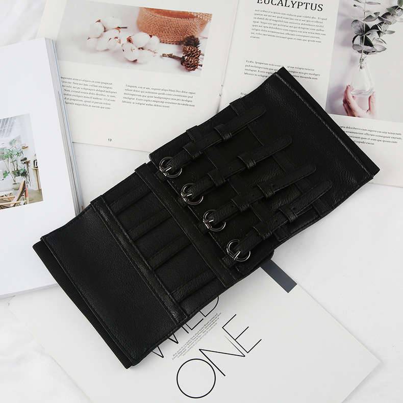 Wholesale European Street Fashion Suspenders Waist Belt - Punk Style Black Belt for Women - Image 2