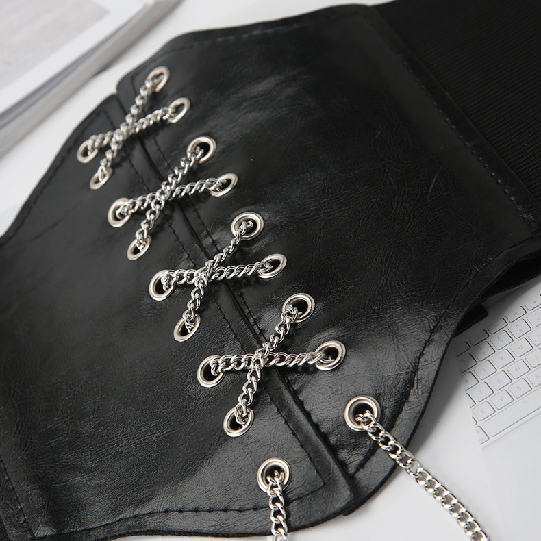 Bulk Butterfly Chain Corset Belts - Korean Style Wide Elastic Waist Belt for Dresses - Image 2