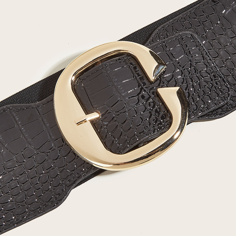 Wholesale Stone Pattern Waist Belt - Open Pin Buckle Elastic Corset Belt for Dresses - Image 3