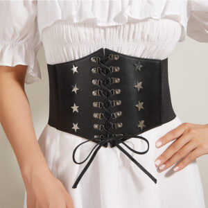 Women Vintage Ethnic Star Axe Lace-up Corset Belt