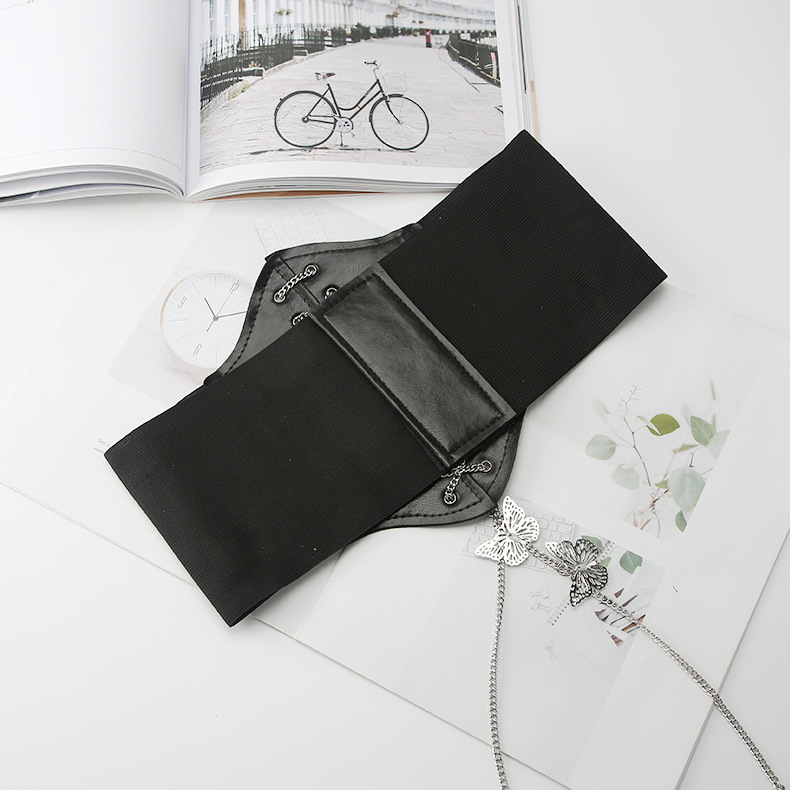 Bulk Butterfly Chain Corset Belts - Korean Style Wide Elastic Waist Belt for Dresses - Image 4
