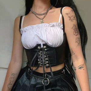 Wholesale French European Dark Gothic Corset Belt - Steel Boned Strap Style Waist Cincher
