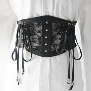Wholesale Lace Corset Belt with Ruffled Edge - Wide Elastic Waist Belt for Dresses and Shirts