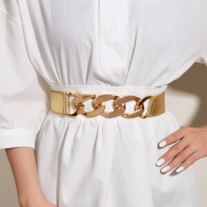 Women Gold Chain Buckle Waist Belt - Main Image