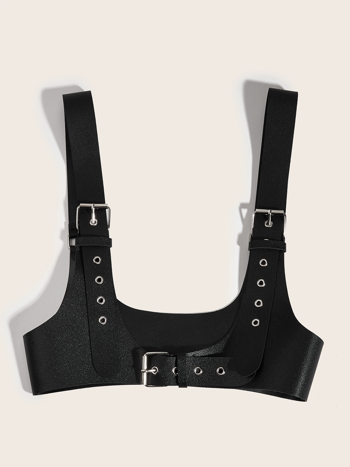 Wholesale Dark Gothic Leather Harness Corset Belt - Chain Detail Bustier Waist Belt - Image 5