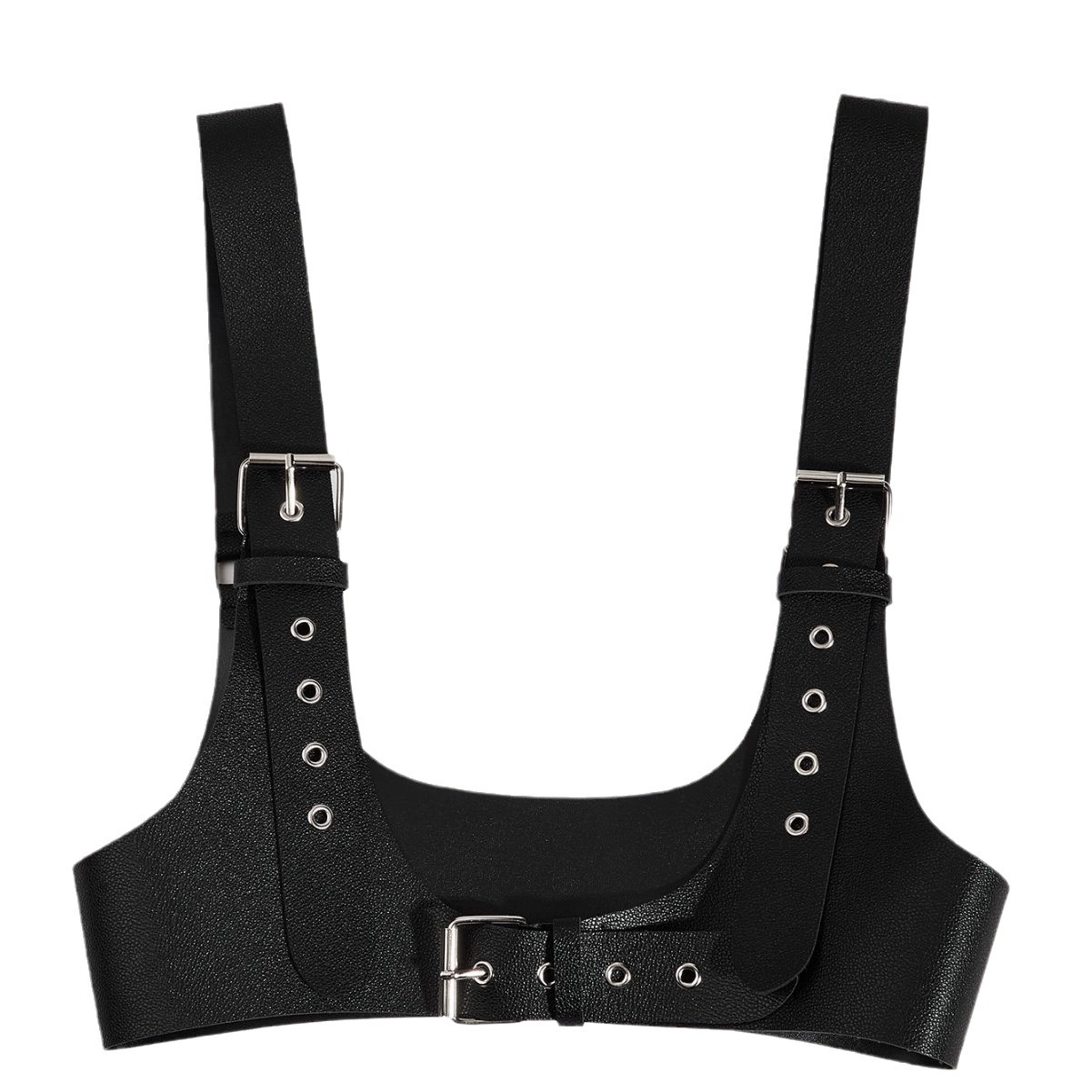 Wholesale Dark Gothic Leather Harness Corset Belt - Chain Detail Bustier Waist Belt