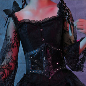 Wholesale Gothic Lace-Up Corset Belt - Vintage Metal Buckle Wide Waist Belt