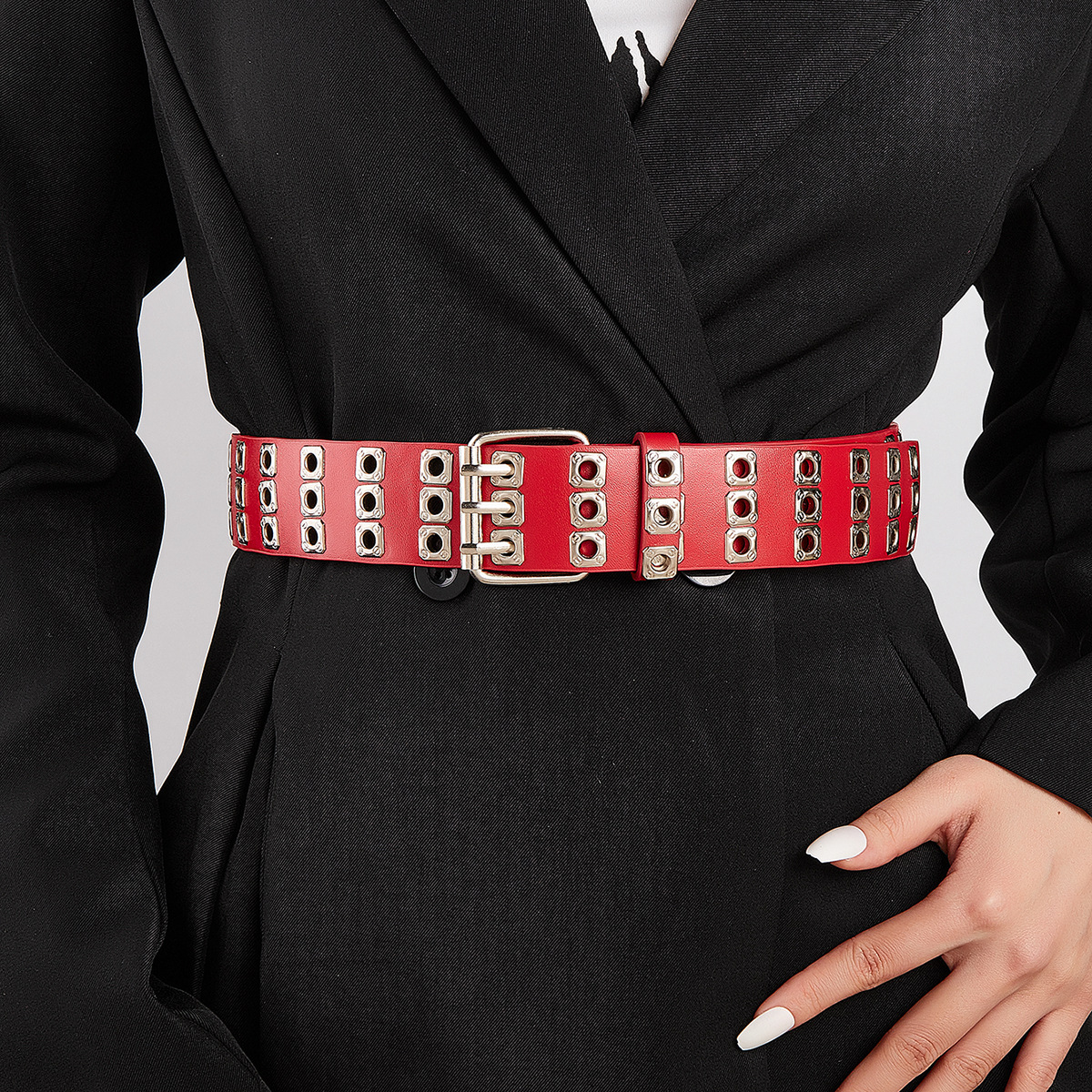 Punk Double Row Heavy Metal Belt