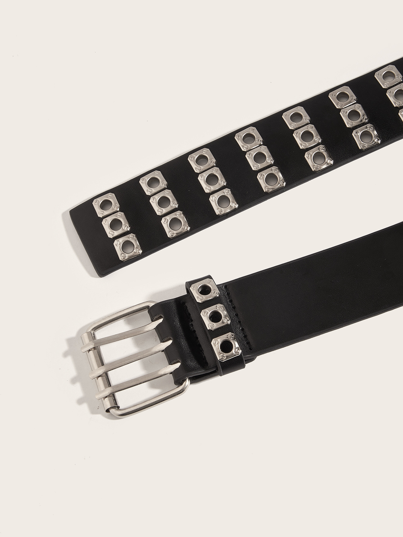 Punk Double Row Heavy Metal Belt - Korean Fashion Jeans Decorative Belt - Image 6