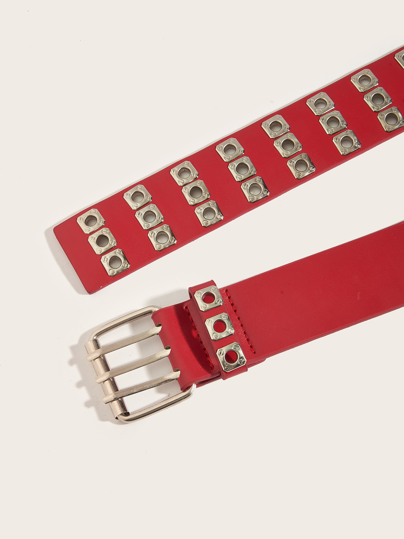 Punk Double Row Heavy Metal Belt - Korean Fashion Jeans Decorative Belt - Image 5