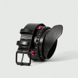 Punk Double Buckle Belt - Heavy Metal Belt Factory, Custom Buckle Design, Faux Leather Wholesale, Low MOQ Accepted