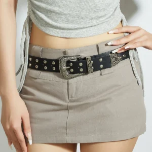 Vintage Punk Rivet Belt Men Women Retro Fashion Studded Jeans Belt Wholesale Factory OEM Customizable B2B